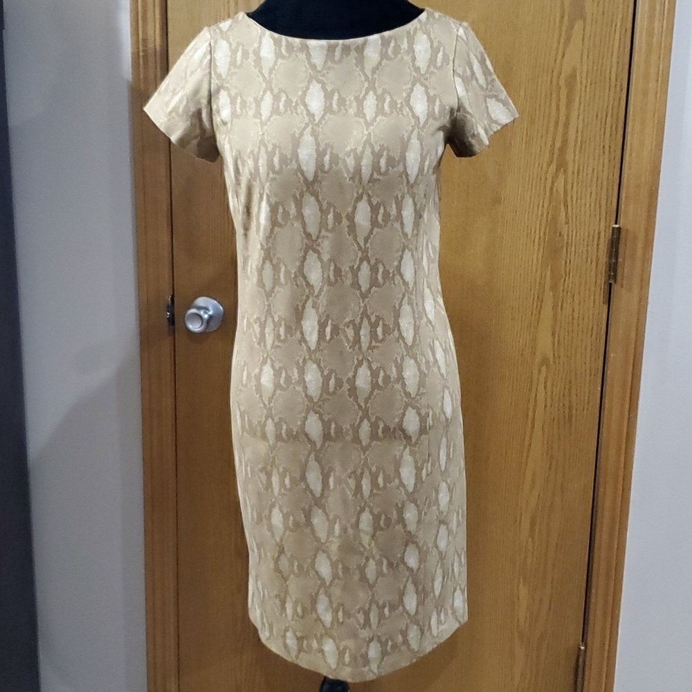 Lauren Ralph Lauren snakeskin print stretch short sleeve dress